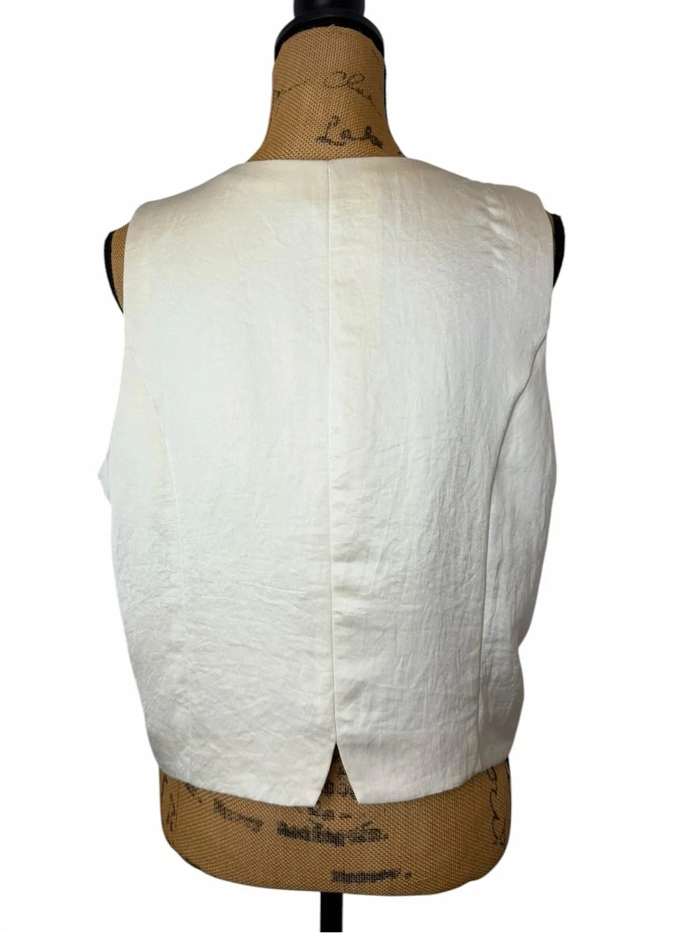 Madewell Ivory Satin Vest Size 14 Sleeveless Tailored Minimalist Quiet Luxury - Picture 5 of 5
